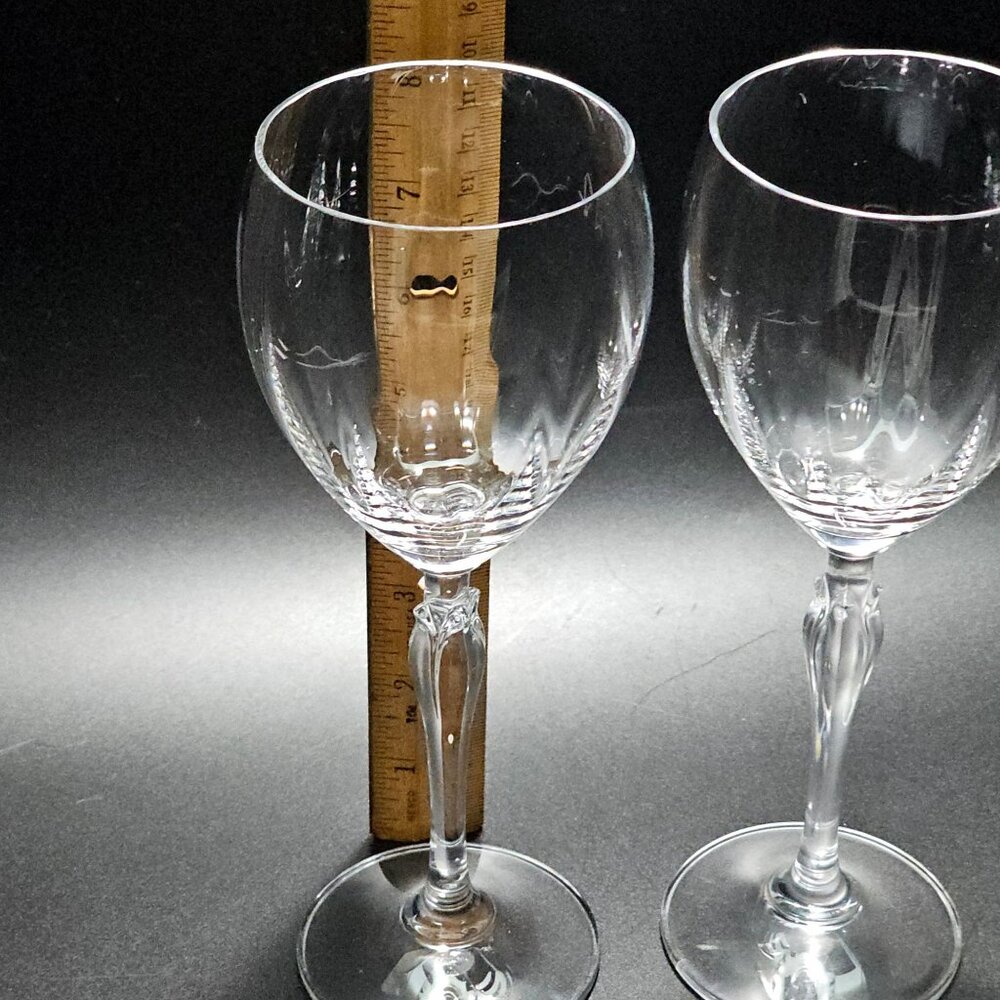 4 Mikasa Spring Petals Wine Glasses 8.25" vintage sculpted stem romantic floral - Picture 3 of 7
